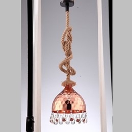 Lampadario a sospensione country americano in corda creativo rosa