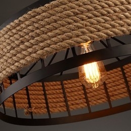 Lampadario a sospensione country 2 luci in metallo giallo