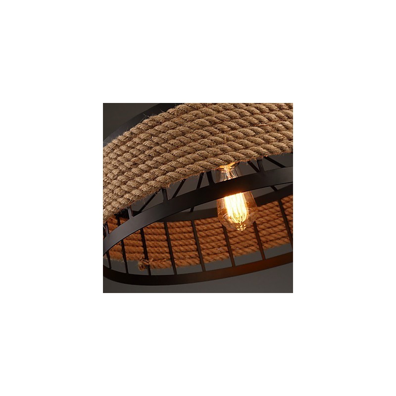 Lampadario a sospensione country 2 luci in metallo giallo