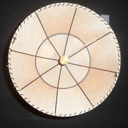 Lampada a sospensione retrò classica 1 luce con paralume in tessuto beige