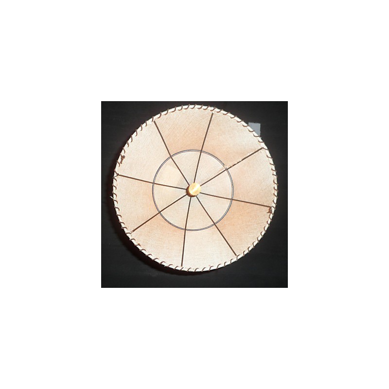 Lampada a sospensione retrò classica 1 luce con paralume in tessuto beige