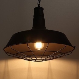 Lampadario a sospensione retrò in ferro battuto multicolore