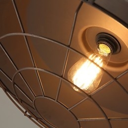 Lampadario a sospensione retrò in ferro battuto multicolore