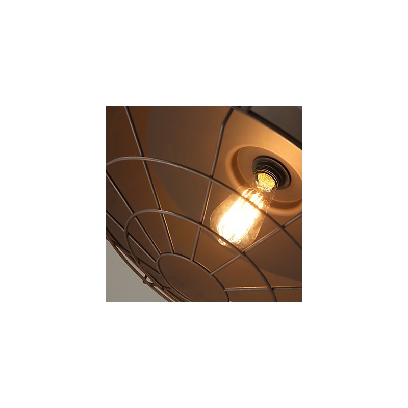 Lampadario a sospensione retrò in ferro battuto multicolore