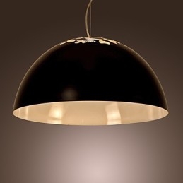 Lampada a sospensione moderna contemporanea a ciotola, metallo nero bianco, 1x E26/E27