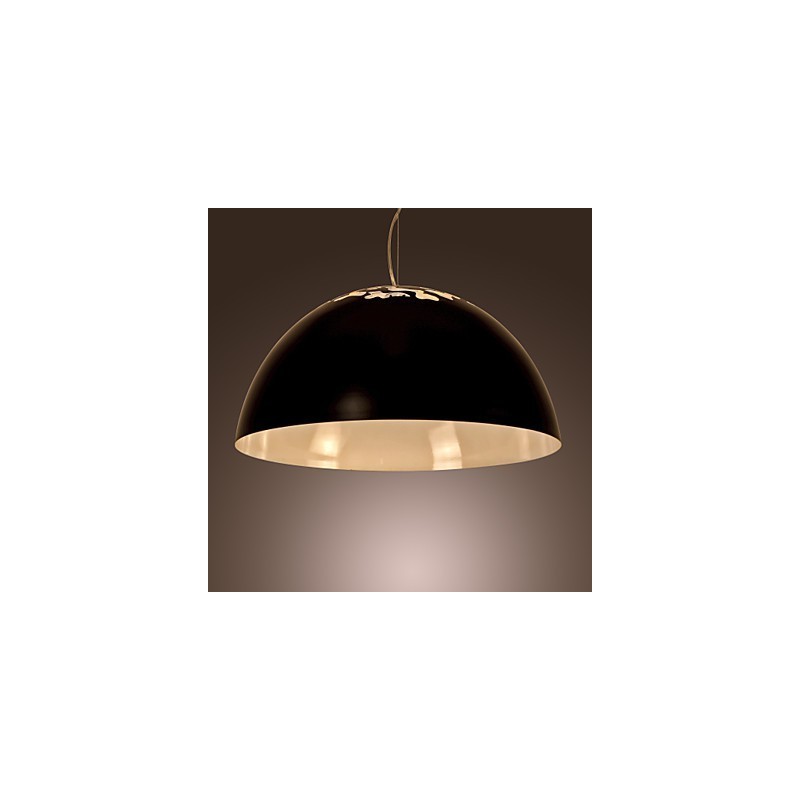 Lampada a sospensione moderna contemporanea a ciotola, metallo nero bianco, 1x E26/E27