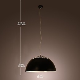 Lampada a sospensione moderna contemporanea a ciotola, metallo nero bianco, 1x E26/E27