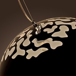 Lampada a sospensione moderna contemporanea a ciotola, metallo nero bianco, 1x E26/E27