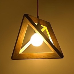 Lampada a sospensione moderna semplice artistica 1 luce in legno/bambù