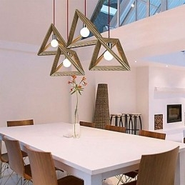Lampada a sospensione moderna semplice artistica 1 luce in legno/bambù