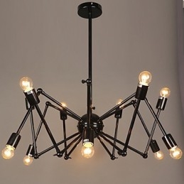 Lampada a sospensione moderna in metallo nero 3 luci E26/E27