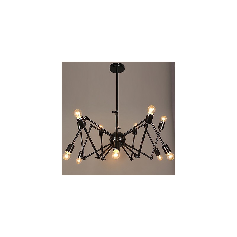 Lampada a sospensione moderna in metallo nero 3 luci E26/E27
