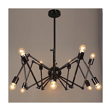 Lampada a sospensione moderna in metallo nero 3 luci E26/E27