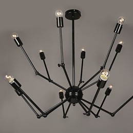 Lampada a sospensione moderna in metallo nero 3 luci E26/E27