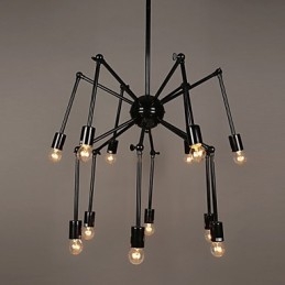 Lampada a sospensione moderna in metallo nero 3 luci E26/E27