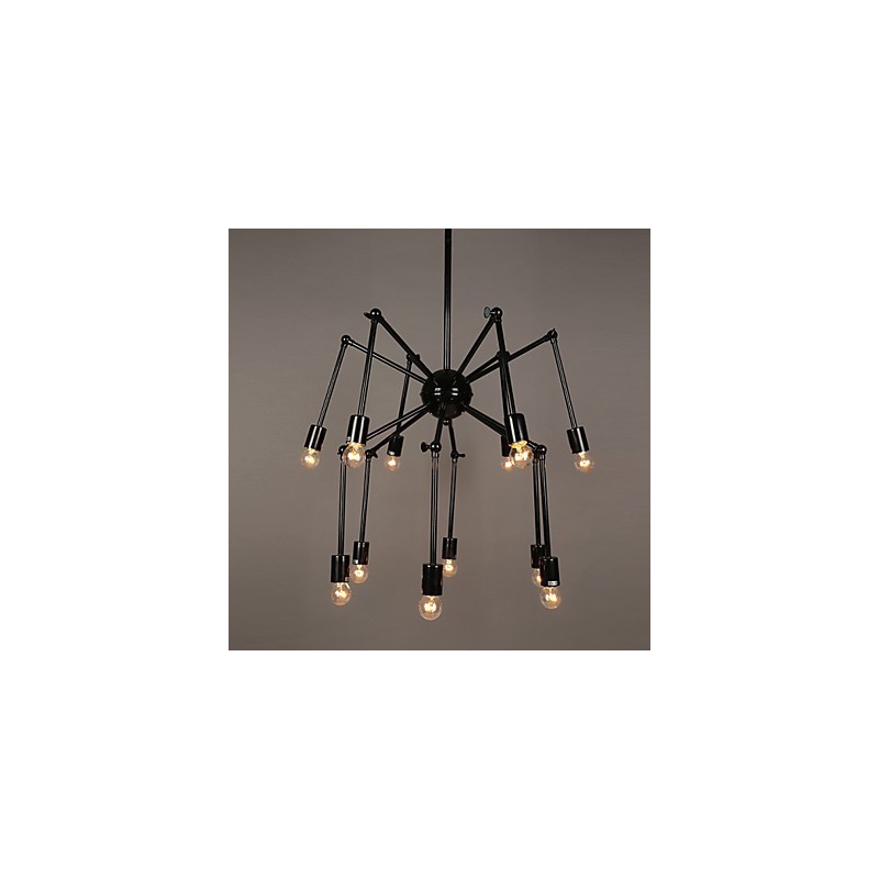 Lampada a sospensione moderna in metallo nero 3 luci E26/E27
