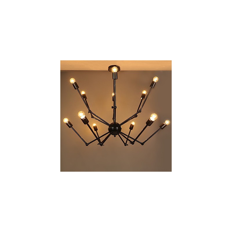 Lampada a sospensione moderna in metallo nero 3 luci E26/E27
