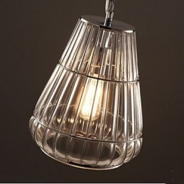 Lampada a sospensione in vetro trasparente stile industriale americano