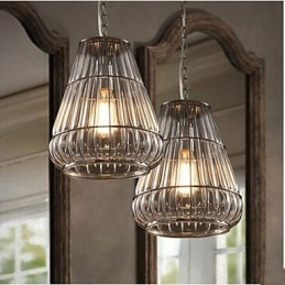 Lampada a sospensione in vetro trasparente stile industriale americano