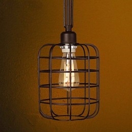 Lampada a sospensione mini retrò in metallo nera, 1 lampadina E26/E27