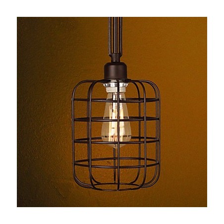 Lampada a sospensione mini retrò in metallo nera, 1 lampadina E26/E27