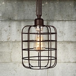 Lampada a sospensione mini retrò in metallo nera, 1 lampadina E26/E27