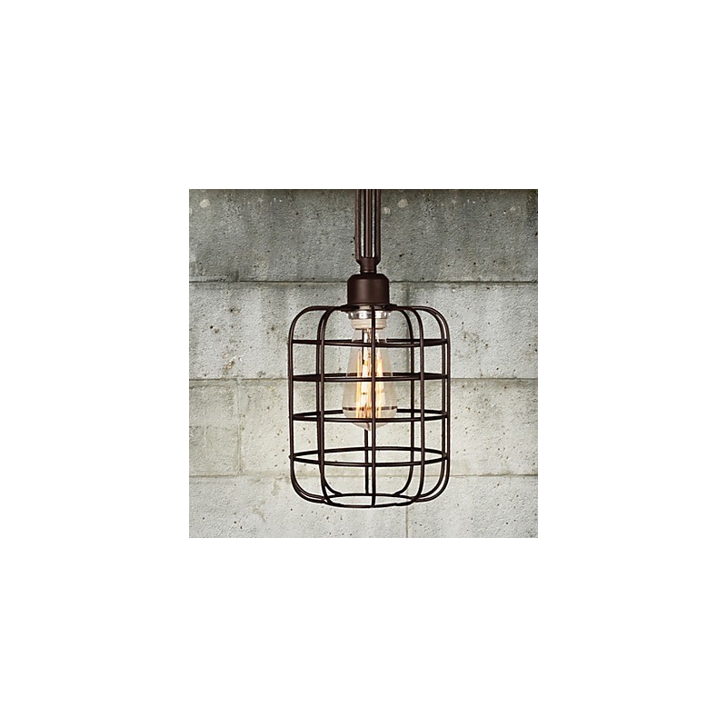 Lampada a sospensione mini retrò in metallo nera, 1 lampadina E26/E27