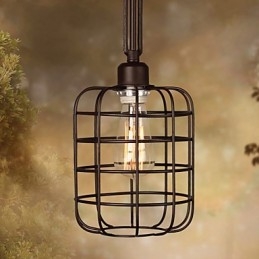 Lampada a sospensione mini retrò in metallo nera, 1 lampadina E26/E27
