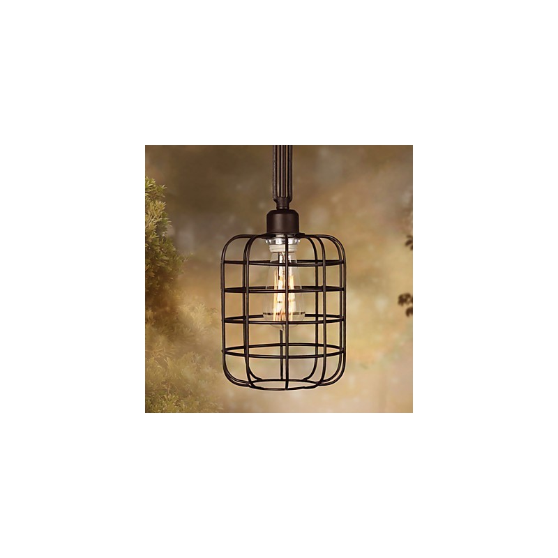 Lampada a sospensione mini retrò in metallo nera, 1 lampadina E26/E27