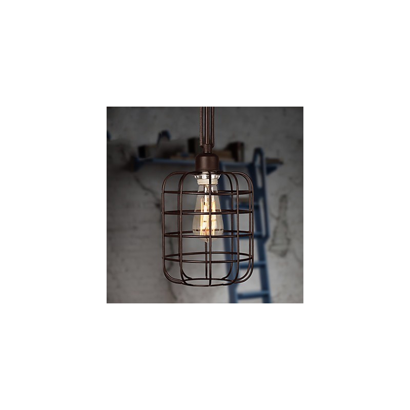 Lampada a sospensione mini retrò in metallo nera, 1 lampadina E26/E27