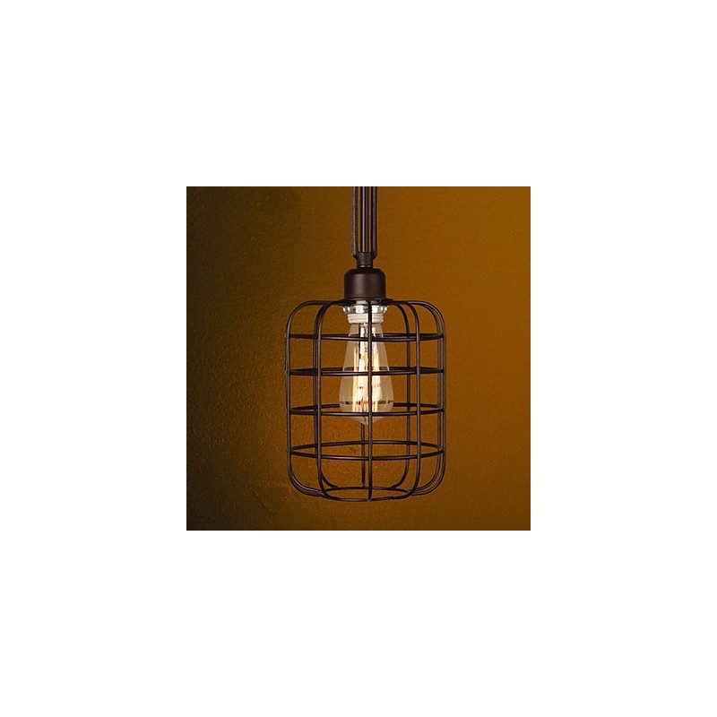 Lampada a sospensione mini retrò in metallo nera, 1 lampadina E26/E27