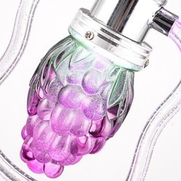 Lampada a sospensione moderna contemporanea in metallo viola con vetro, 3 luci LED