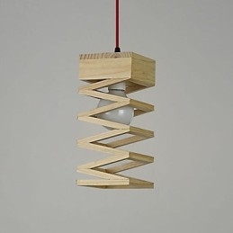 Lampada a sospensione moderna 1 luce in legno/bambù 15 cm E26/E27