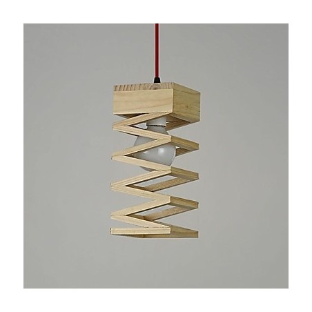 Lampada a sospensione moderna 1 luce in legno/bambù 15 cm E26/E27