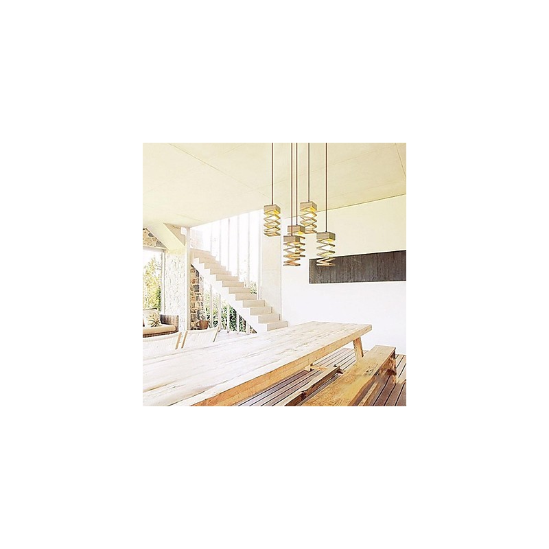 Lampada a sospensione moderna 1 luce in legno/bambù 15 cm E26/E27