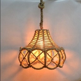 Lampadario a sospensione vintage americano in ferro stile industriale canapa
