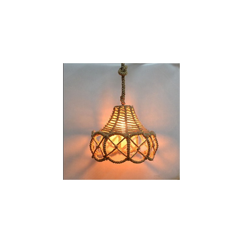 Lampadario a sospensione vintage americano in ferro stile industriale canapa