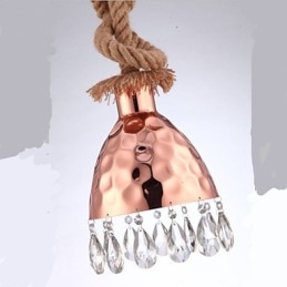 Lampadario a sospensione country americano in corda creativo rosa