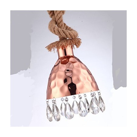 Lampadario a sospensione country americano in corda creativo rosa