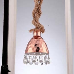 Lampadario a sospensione country americano in corda creativo rosa