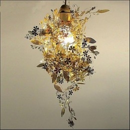Lampada a sospensione LED Mercoledì Luce in metallo 3 luci oro argento bianco