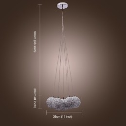 Lampada a sospensione moderna in alluminio cromato a 7 luci G4
