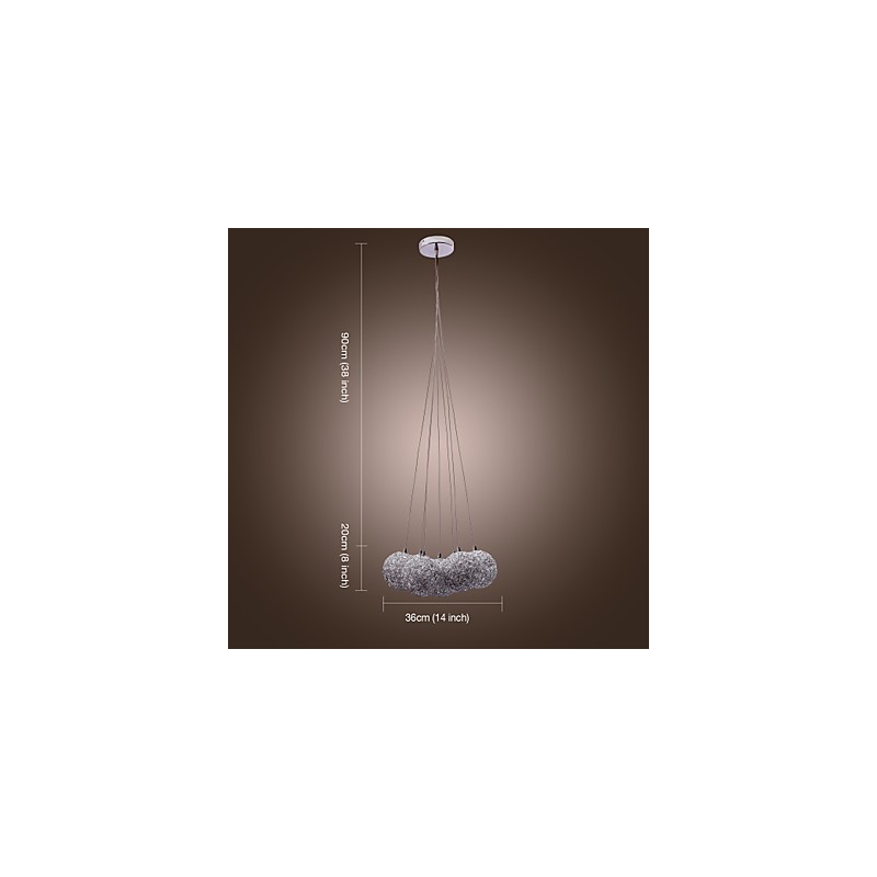 Lampada a sospensione moderna in alluminio cromato a 7 luci G4