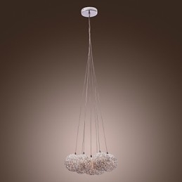 Lampada a sospensione moderna in alluminio cromato a 7 luci G4