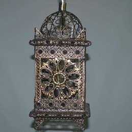 Lampada a sospensione mini country retrò in metallo finitura ottone antico