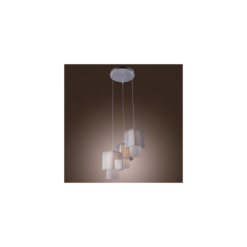 Lampada a sospensione moderna contemporanea mini galvanosteggiata con paralume in vetro trasparente