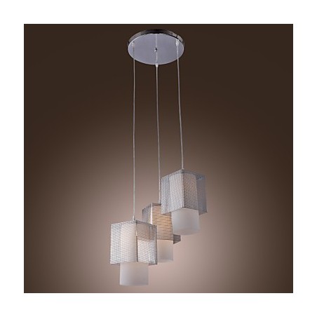 Lampada a sospensione moderna contemporanea mini galvanosteggiata con paralume in vetro trasparente