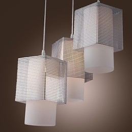 Lampada a sospensione moderna contemporanea mini galvanosteggiata con paralume in vetro trasparente