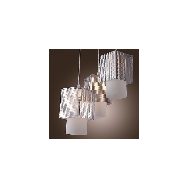 Lampada a sospensione moderna contemporanea mini galvanosteggiata con paralume in vetro trasparente