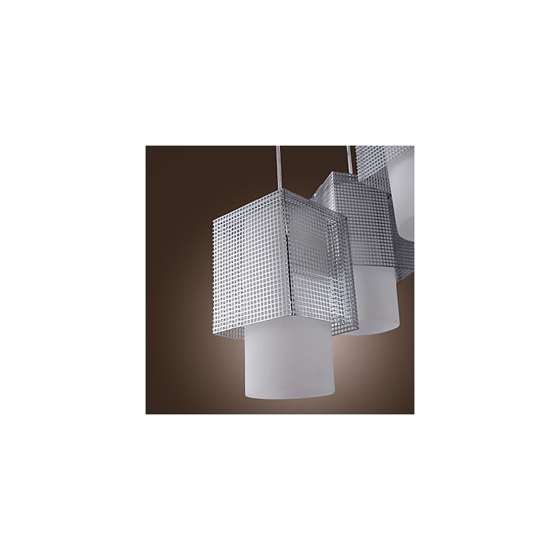 Lampada a sospensione moderna contemporanea mini galvanosteggiata con paralume in vetro trasparente